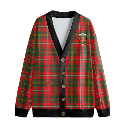 Hay Modern Tartan Crest Knitted Fleece Cardigan