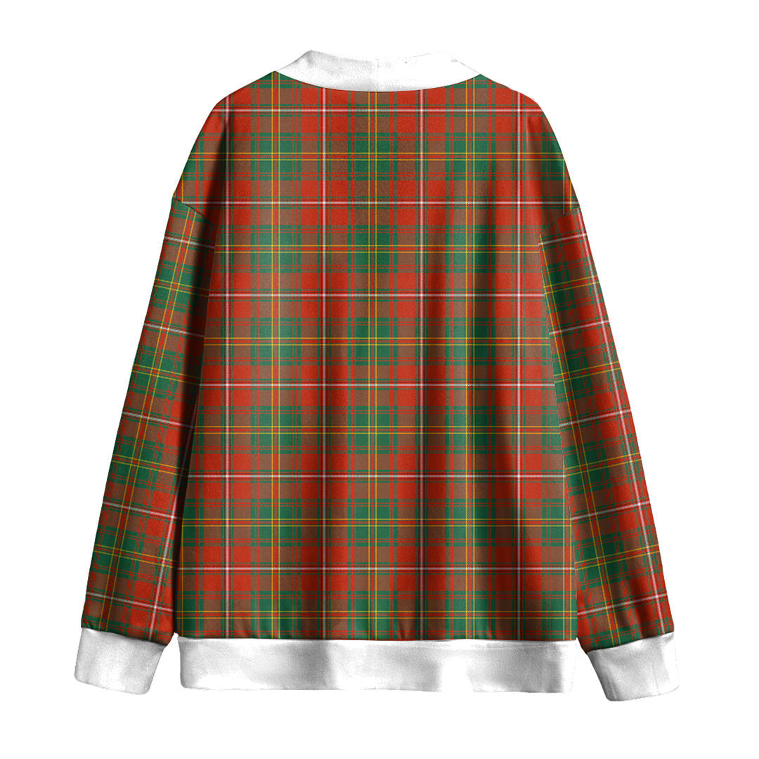 Hay Ancient Tartan Plaid Knitted Fleece Cardigan