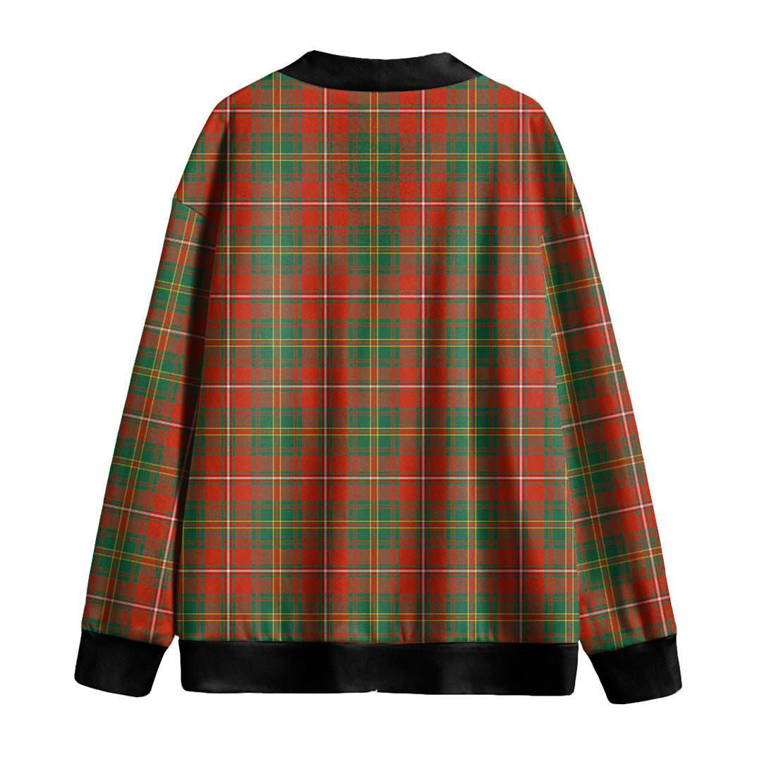 Hay Ancient Tartan Plaid Knitted Fleece Cardigan