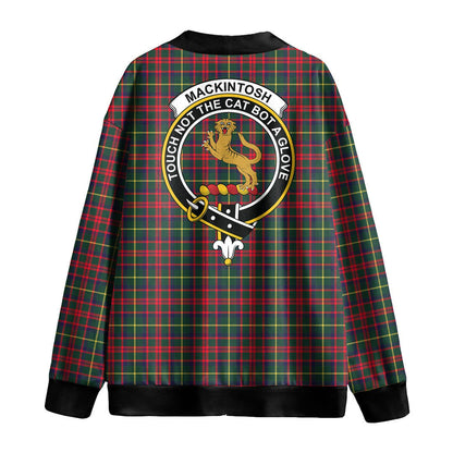 MacKintosh Hunting Modern Tartan Crest Knitted Fleece Cardigan