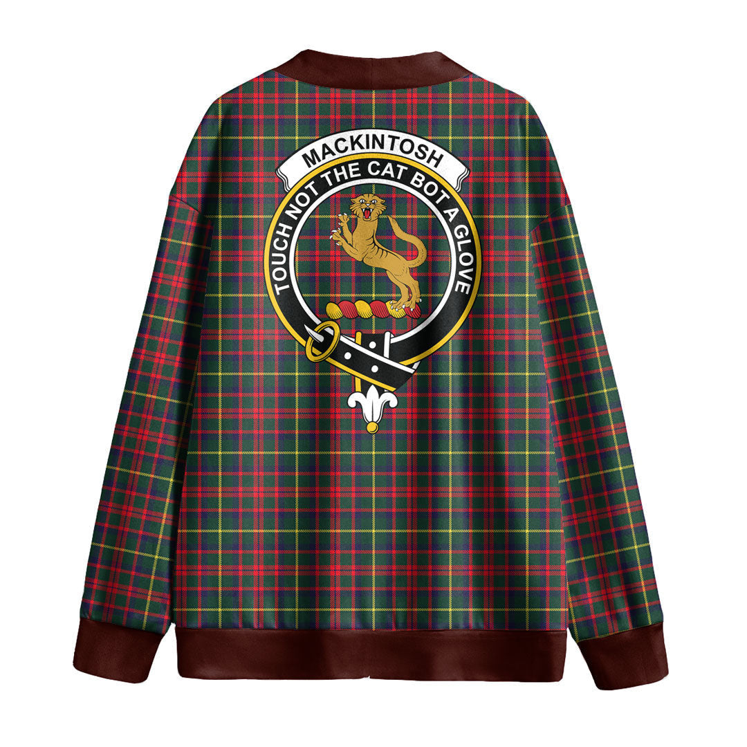 MacKintosh Hunting Modern Tartan Crest Knitted Fleece Cardigan