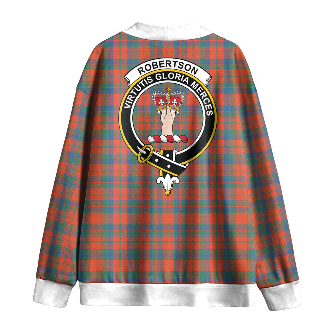 Robertson Ancient Tartan Crest Knitted Fleece Cardigan