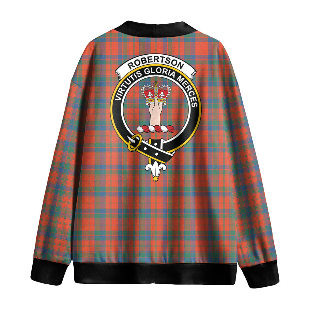 Robertson Ancient Tartan Crest Knitted Fleece Cardigan