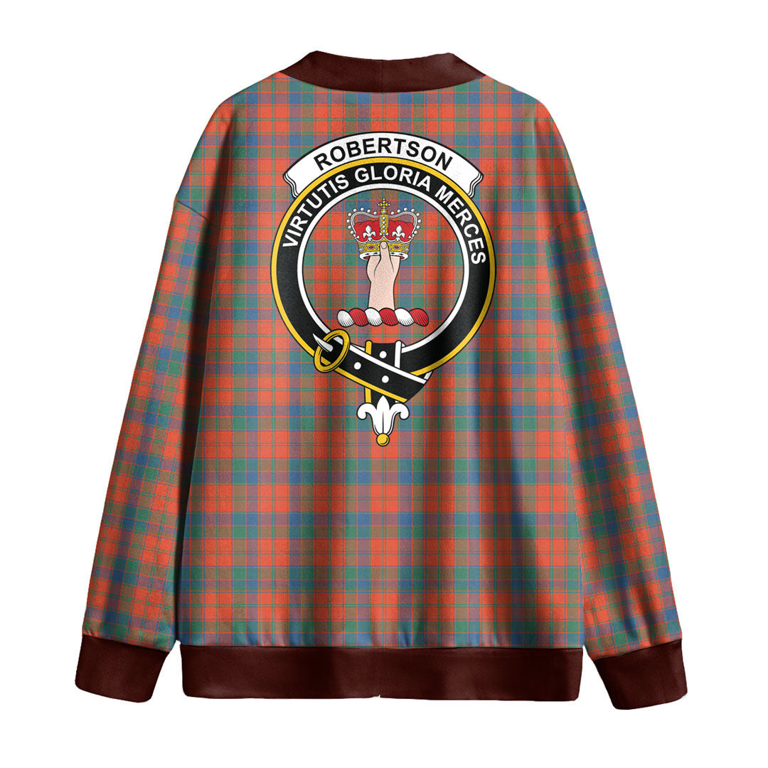 Robertson Ancient Tartan Crest Knitted Fleece Cardigan