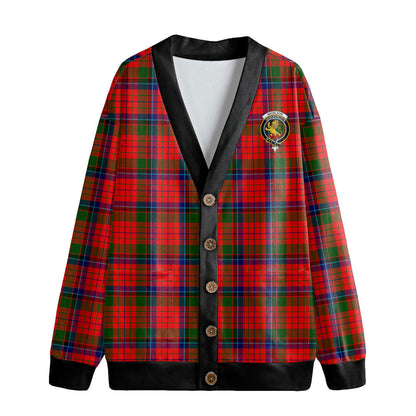 Nicolson Modern Tartan Crest Knitted Fleece Cardigan