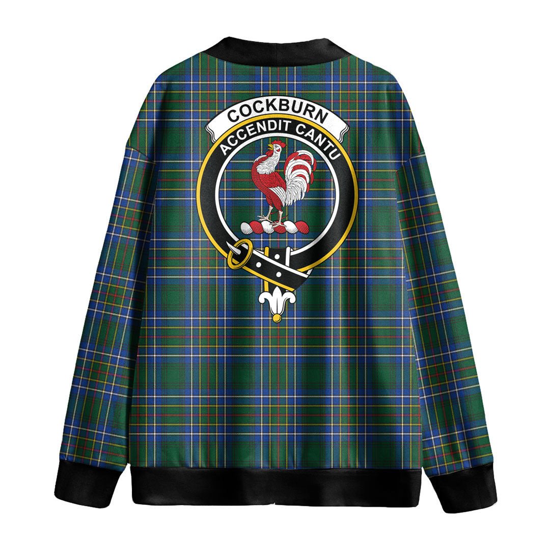 Cockburn Ancient Tartan Crest Knitted Fleece Cardigan