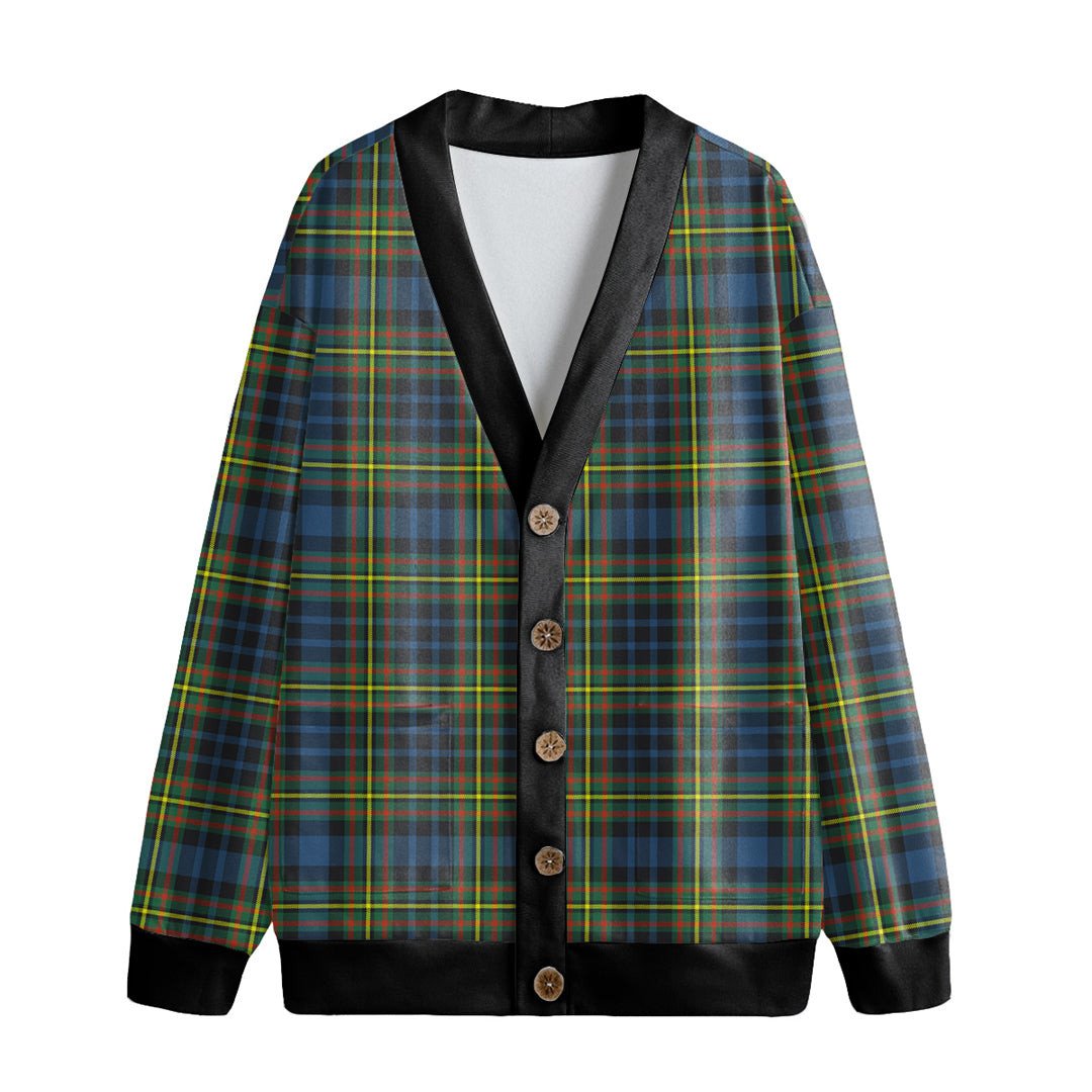 MacLellan Ancient Tartan Plaid Knitted Fleece Cardigan