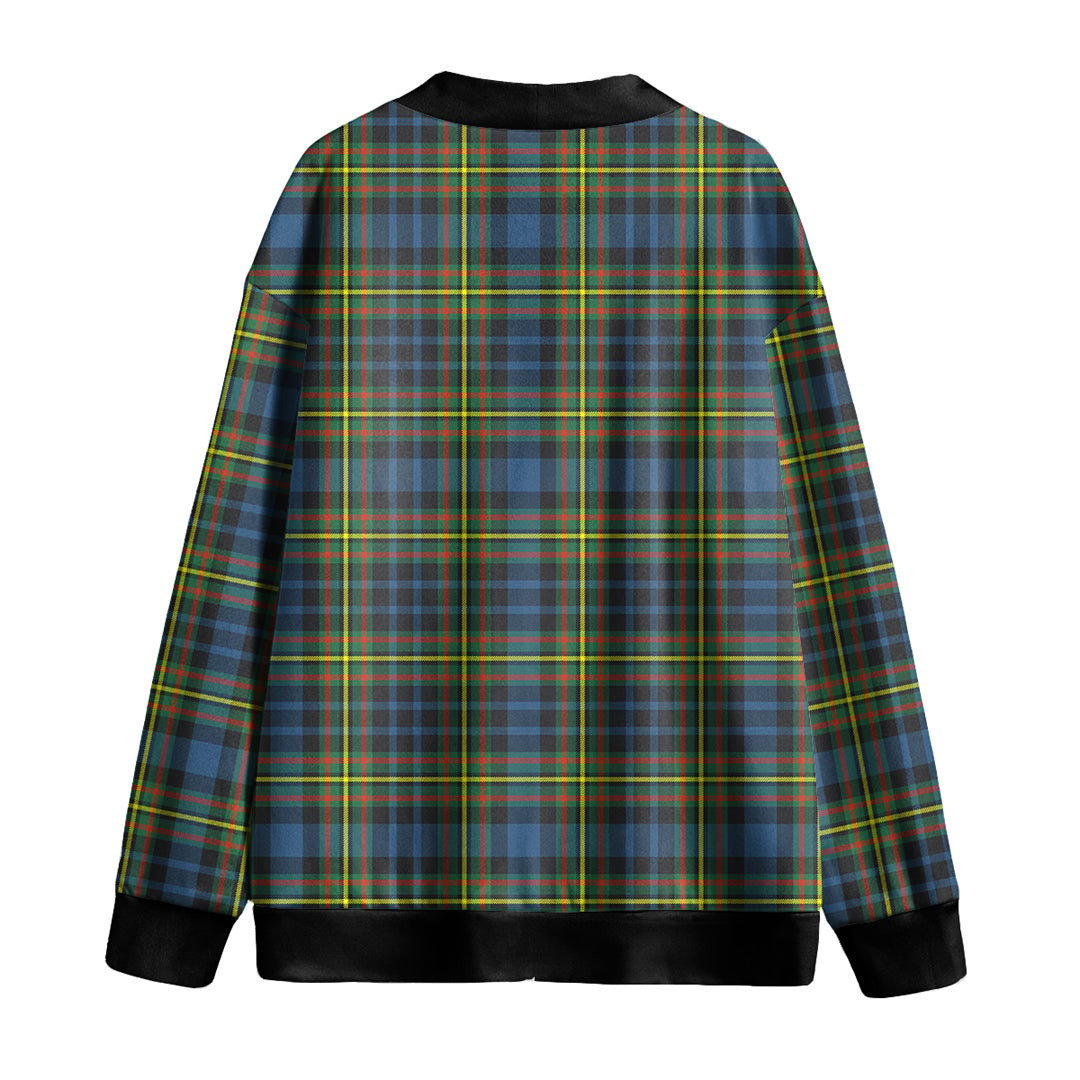 MacLellan Ancient Tartan Plaid Knitted Fleece Cardigan