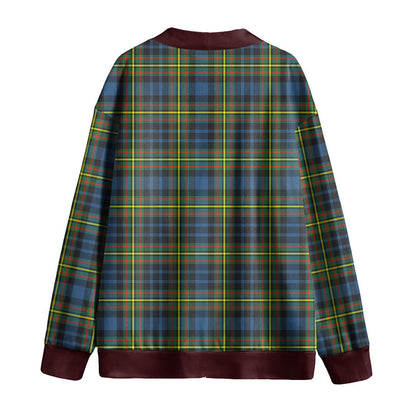 MacLellan Ancient Tartan Plaid Knitted Fleece Cardigan