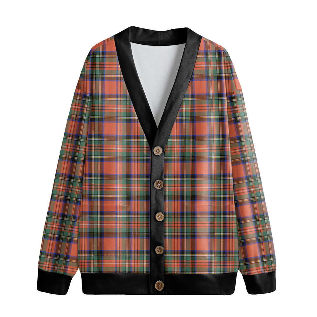 Stewart Royal Ancient Tartan Plaid Knitted Fleece Cardigan
