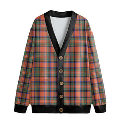 Stewart Royal Ancient Tartan Plaid Knitted Fleece Cardigan