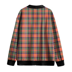 Stewart Royal Ancient Tartan Plaid Knitted Fleece Cardigan