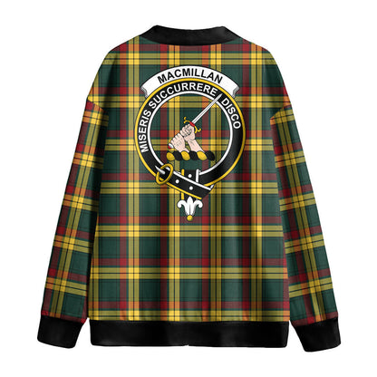 MacMillan Old Modern Tartan Crest Knitted Fleece Cardigan