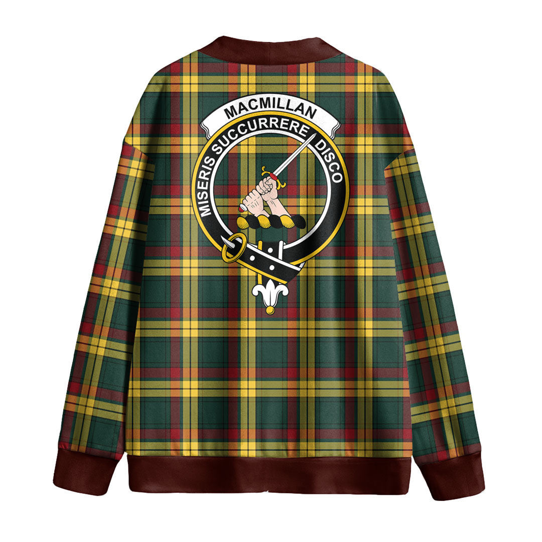 MacMillan Old Modern Tartan Crest Knitted Fleece Cardigan