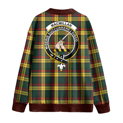 MacMillan Old Modern Tartan Crest Knitted Fleece Cardigan