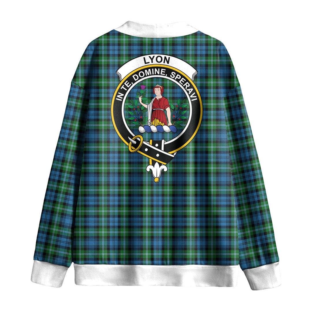 Lyon Tartan Plaid Tartan Crest Knitted Fleece Cardigan