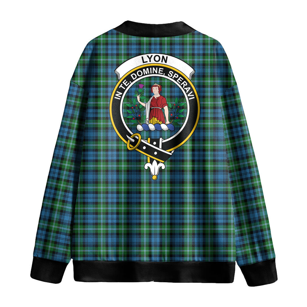 Lyon Tartan Plaid Tartan Crest Knitted Fleece Cardigan