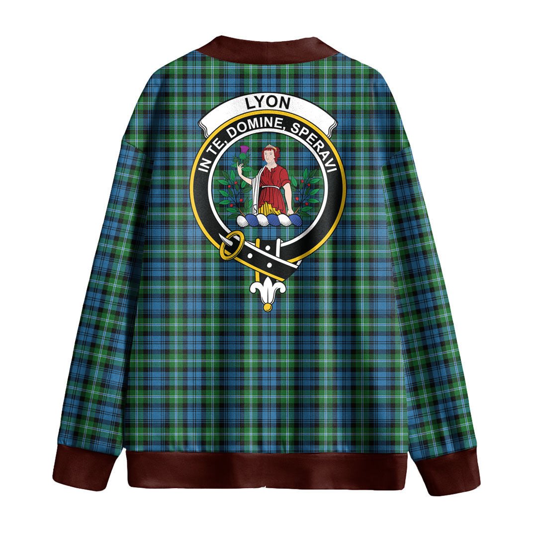 Lyon Tartan Plaid Tartan Crest Knitted Fleece Cardigan