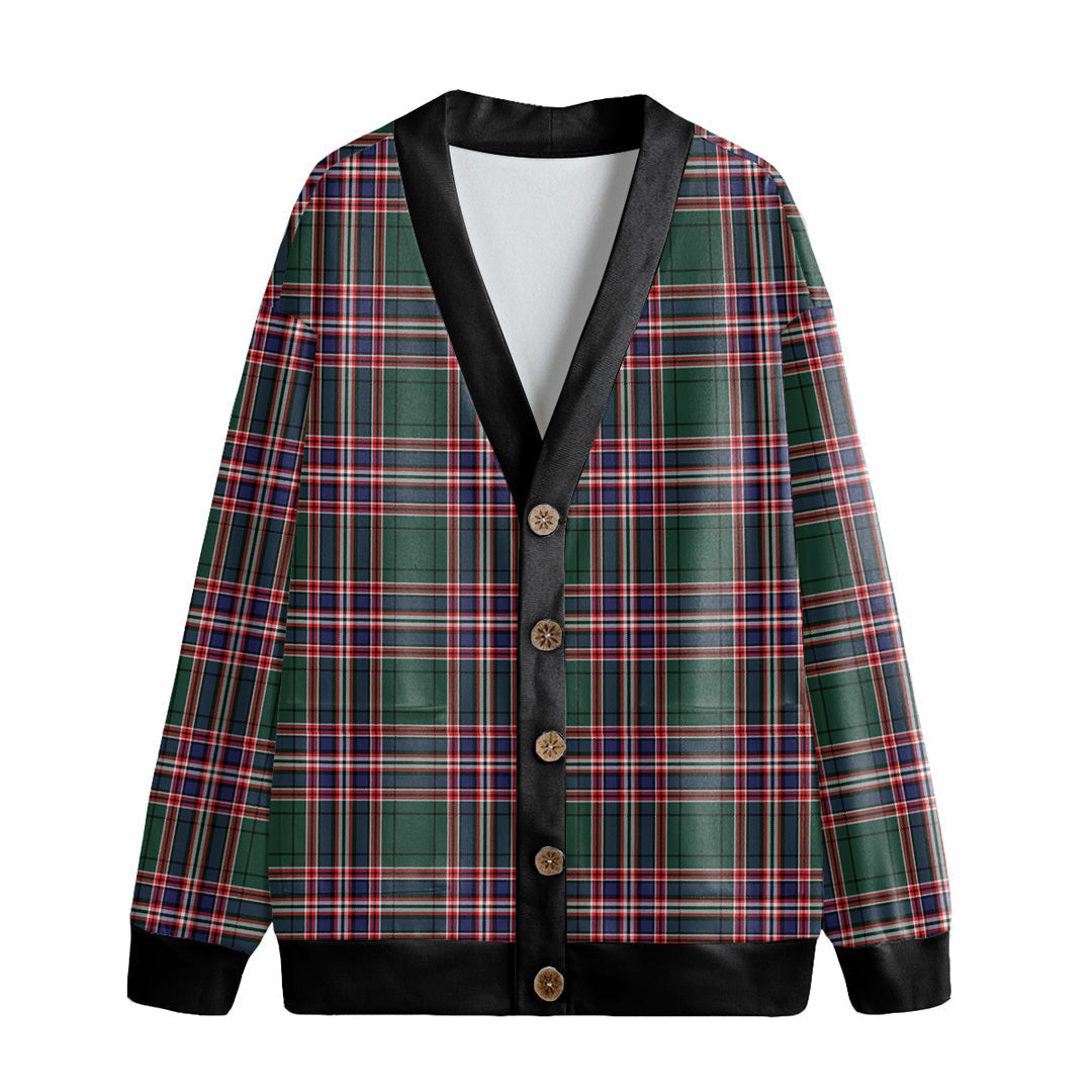 MacFarlane Hunting Modern Tartan Plaid Knitted Fleece Cardigan