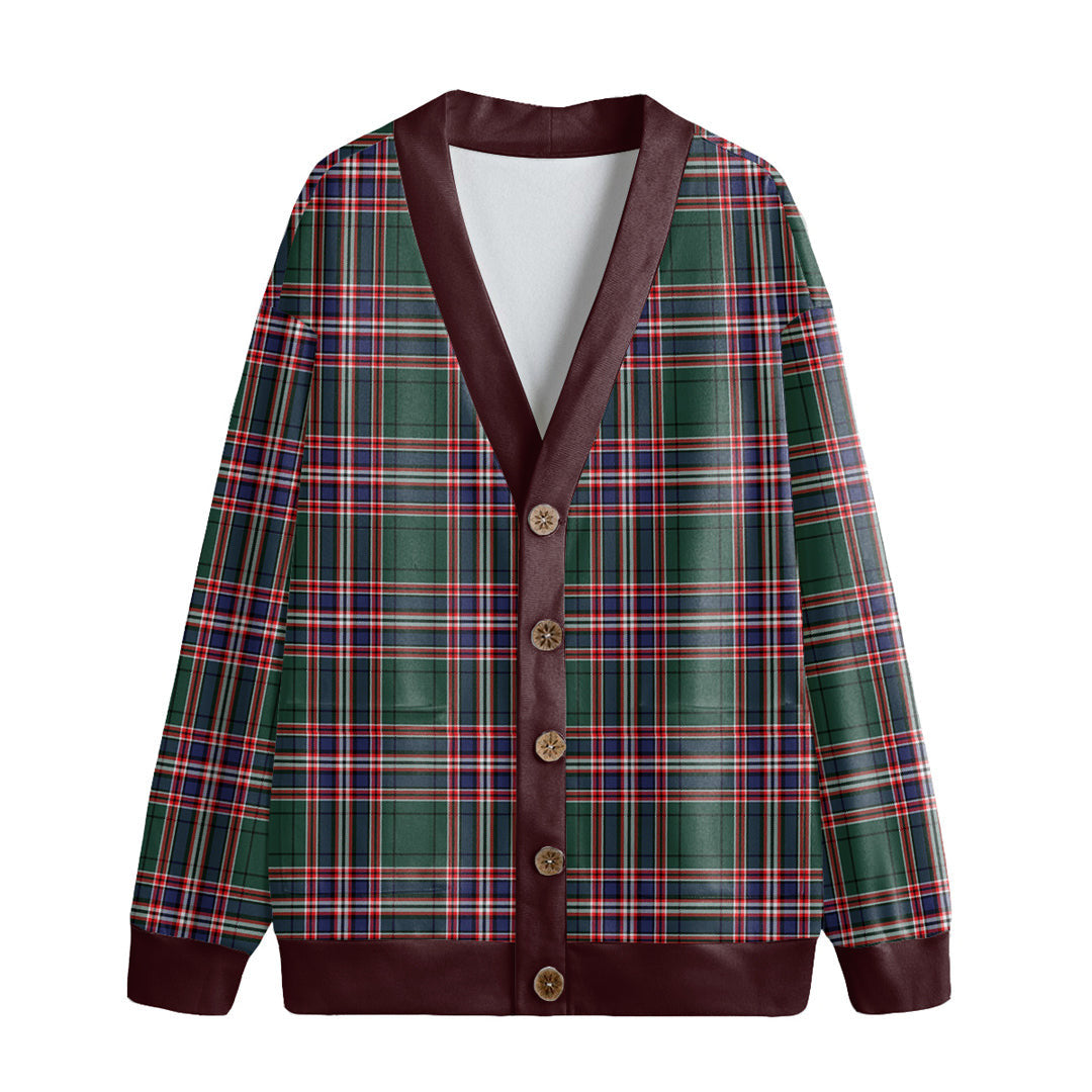 MacFarlane Hunting Modern Tartan Plaid Knitted Fleece Cardigan