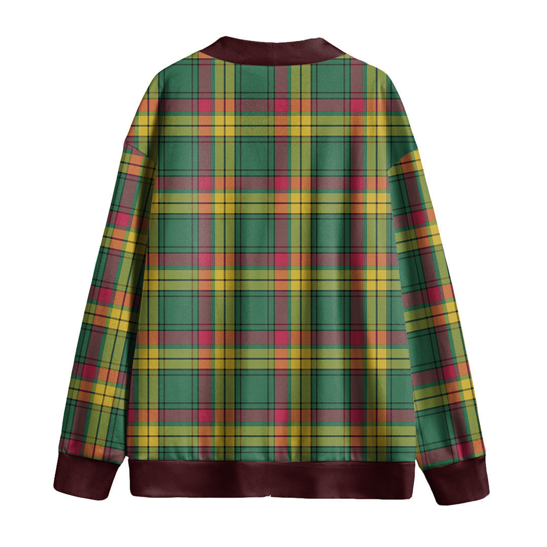 MacMillan Old Ancient Tartan Plaid Knitted Fleece Cardigan