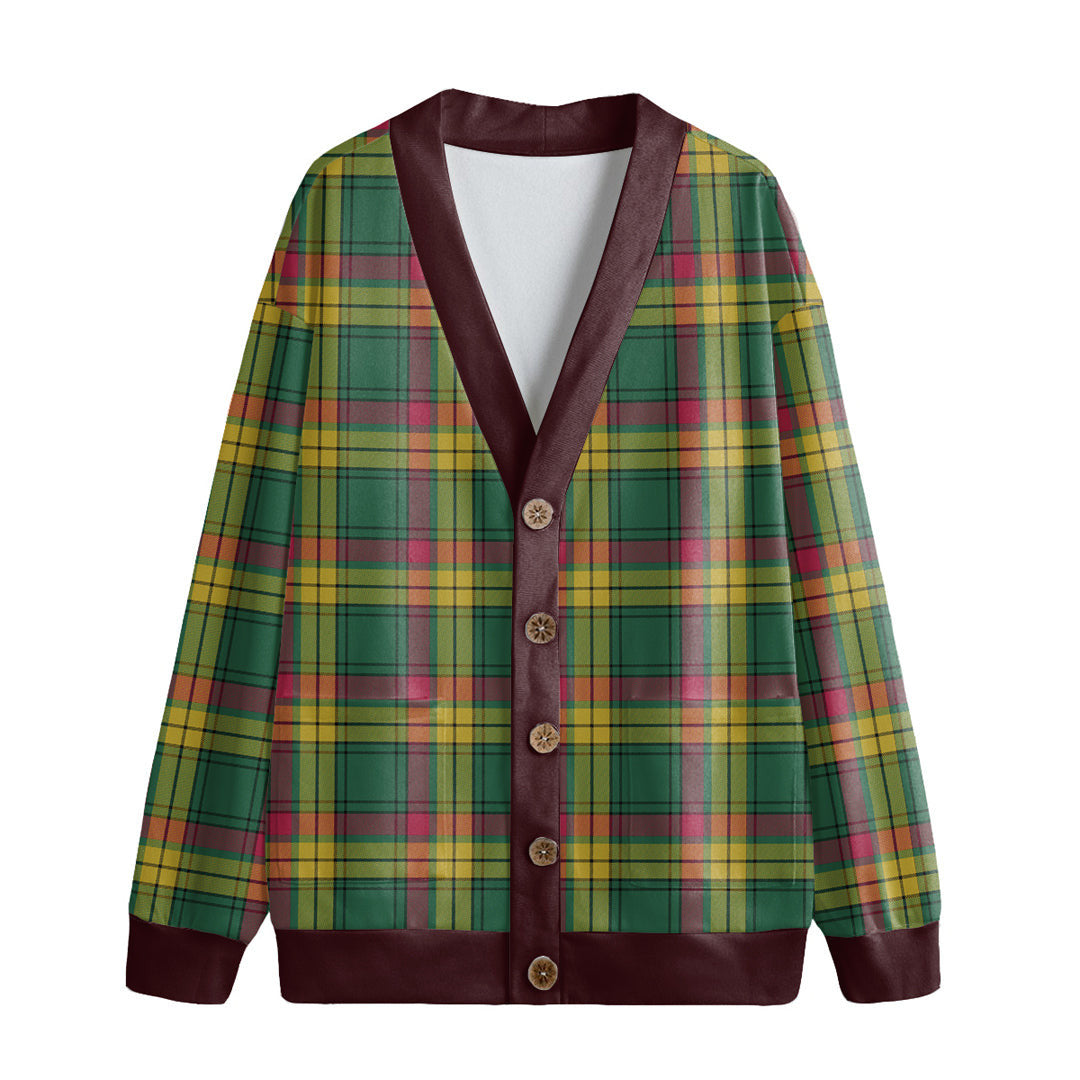 MacMillan Old Ancient Tartan Plaid Knitted Fleece Cardigan