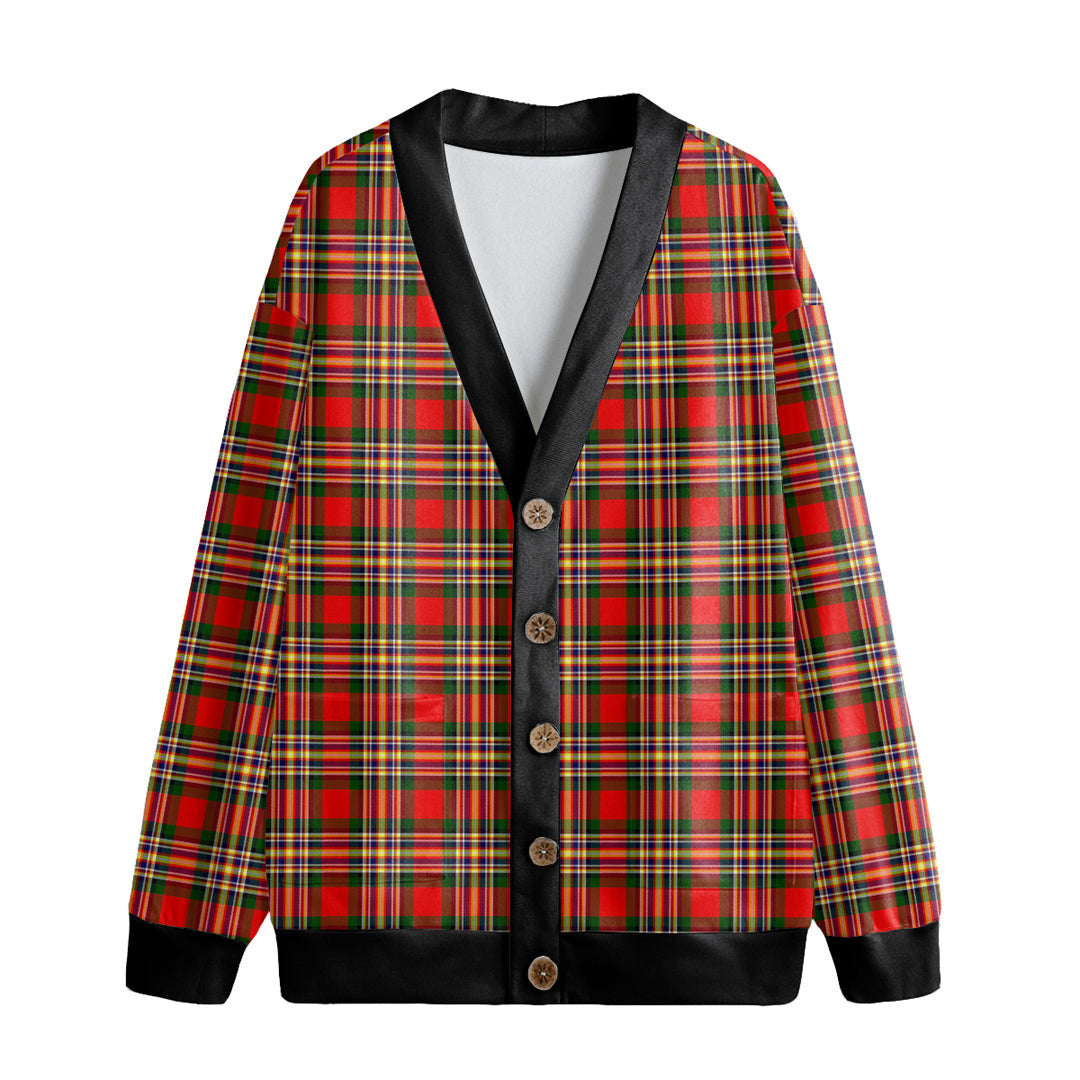 MacGill Modern Tartan Plaid Knitted Fleece Cardigan