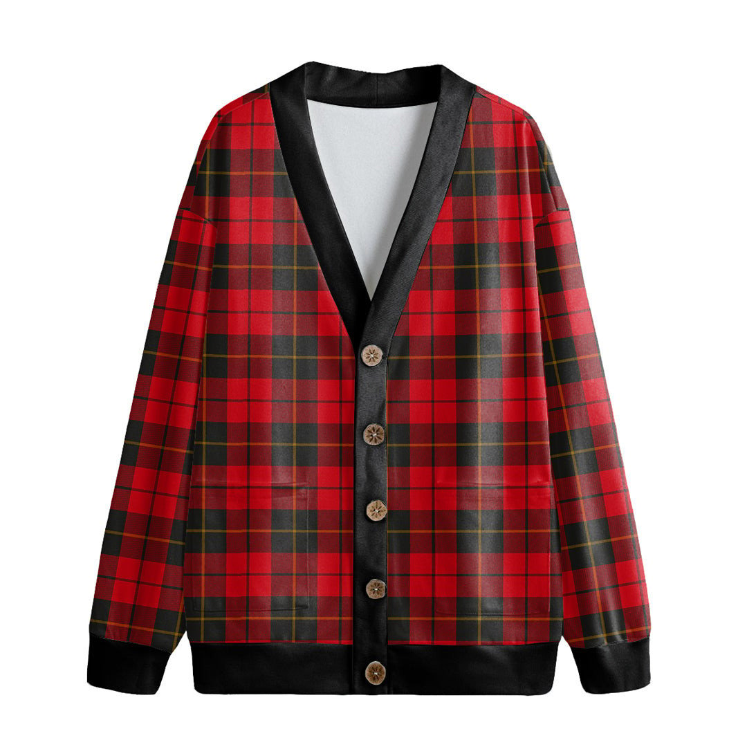 Wallace Weathered Tartan Plaid Knitted Fleece Cardigan