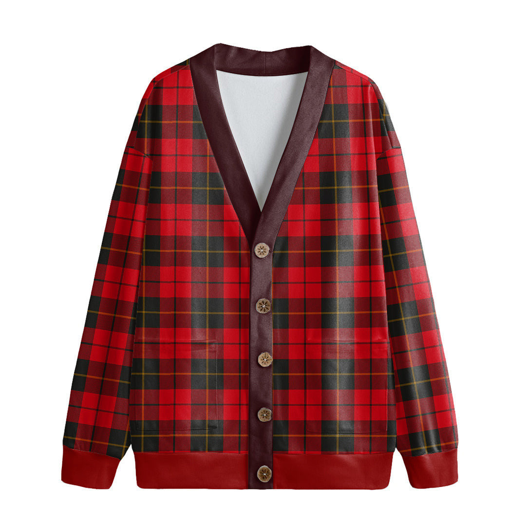 Wallace Weathered Tartan Plaid Knitted Fleece Cardigan