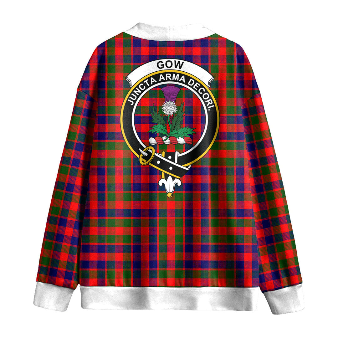 Gow Modern Tartan Crest Knitted Fleece Cardigan