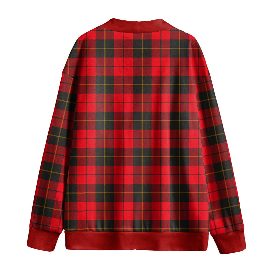 Wallace Weathered Tartan Plaid Knitted Fleece Cardigan