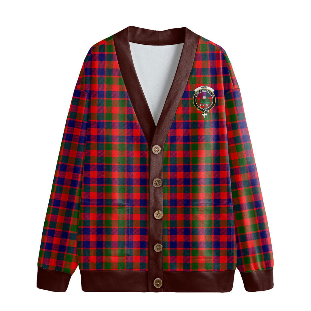 Gow Modern Tartan Crest Knitted Fleece Cardigan