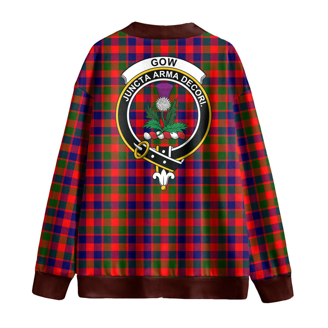 Gow Modern Tartan Crest Knitted Fleece Cardigan