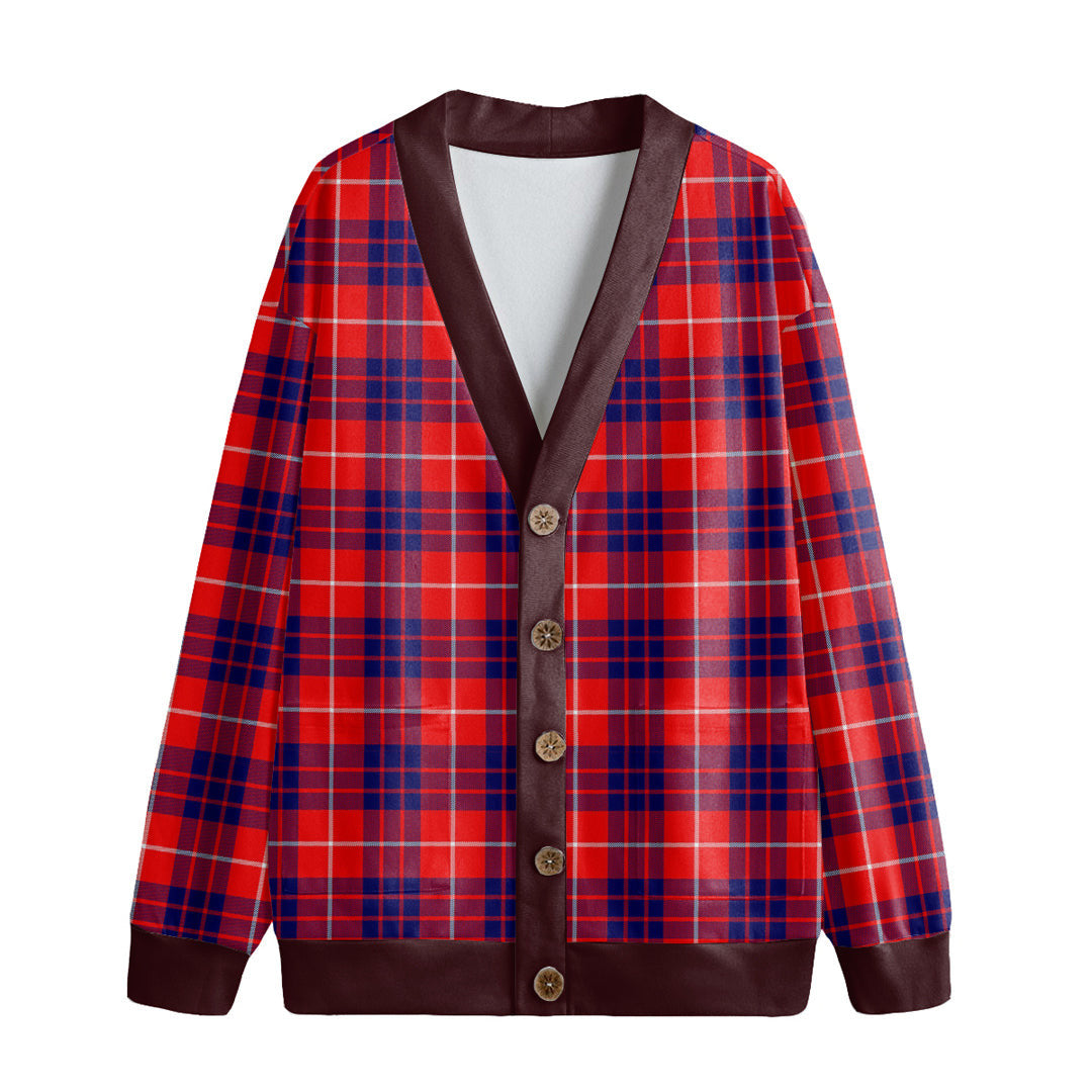 Hamilton Modern Tartan Plaid Knitted Fleece Cardigan