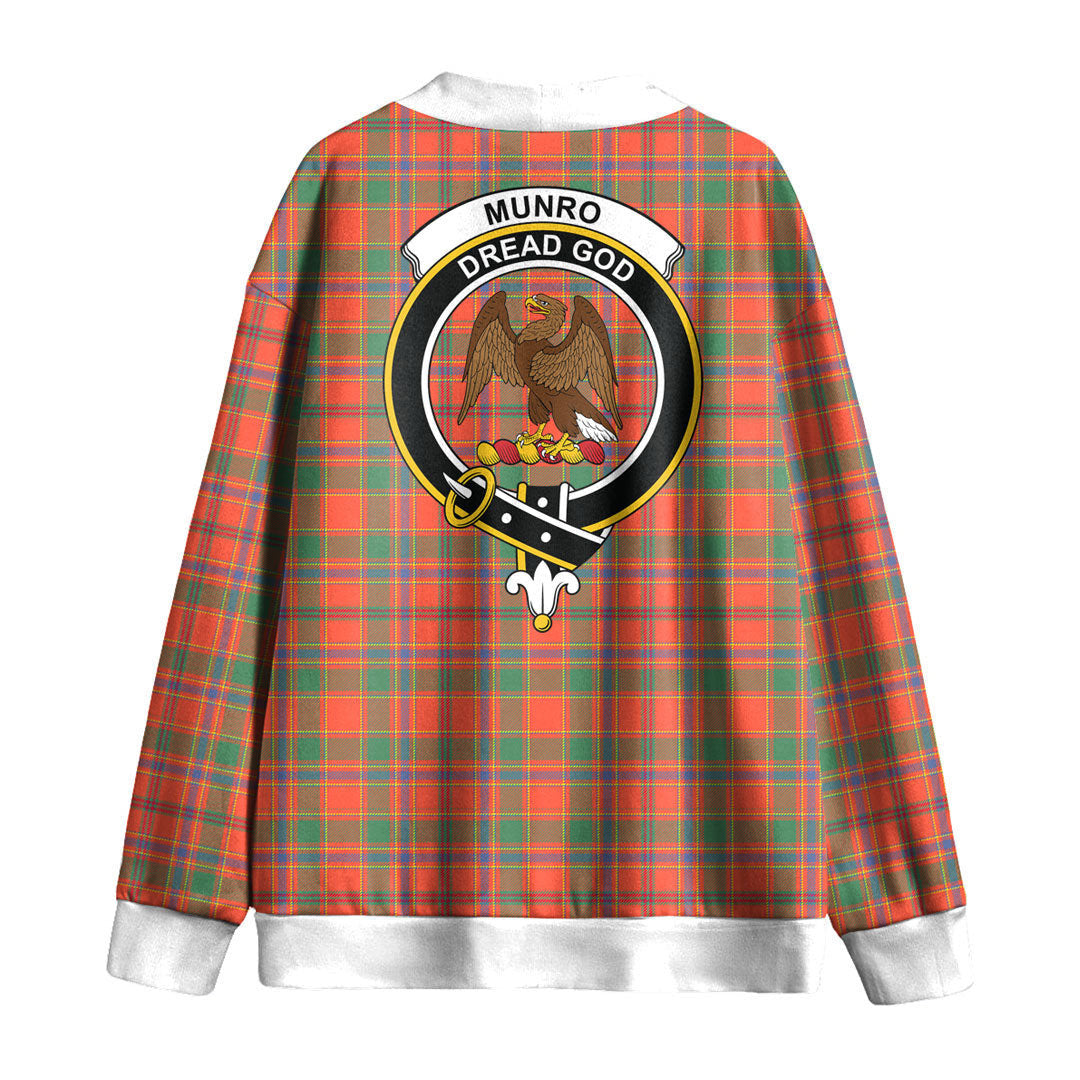 Munro Ancient Tartan Crest Knitted Fleece Cardigan