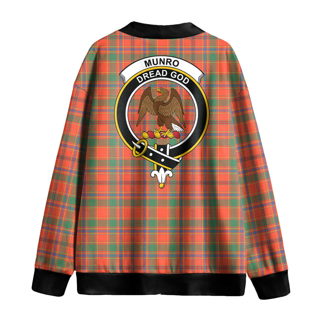 Munro Ancient Tartan Crest Knitted Fleece Cardigan