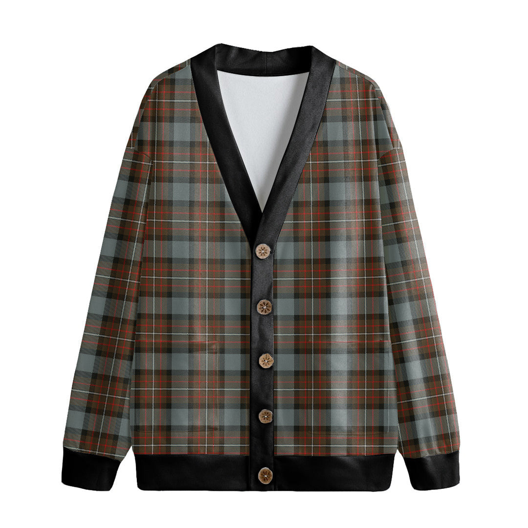 Fergusson Weathered Tartan Plaid Knitted Fleece Cardigan