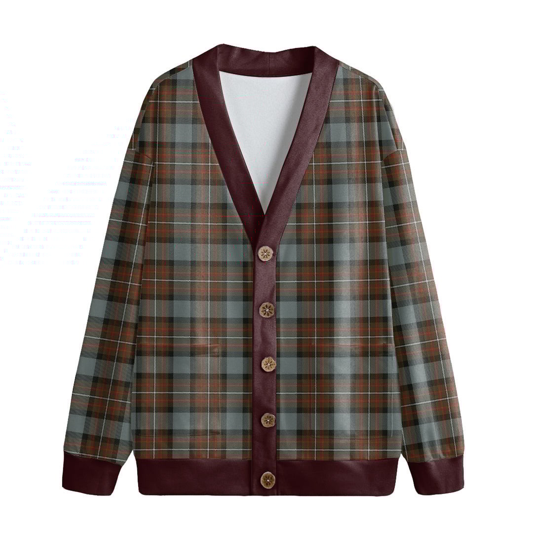 Fergusson Weathered Tartan Plaid Knitted Fleece Cardigan