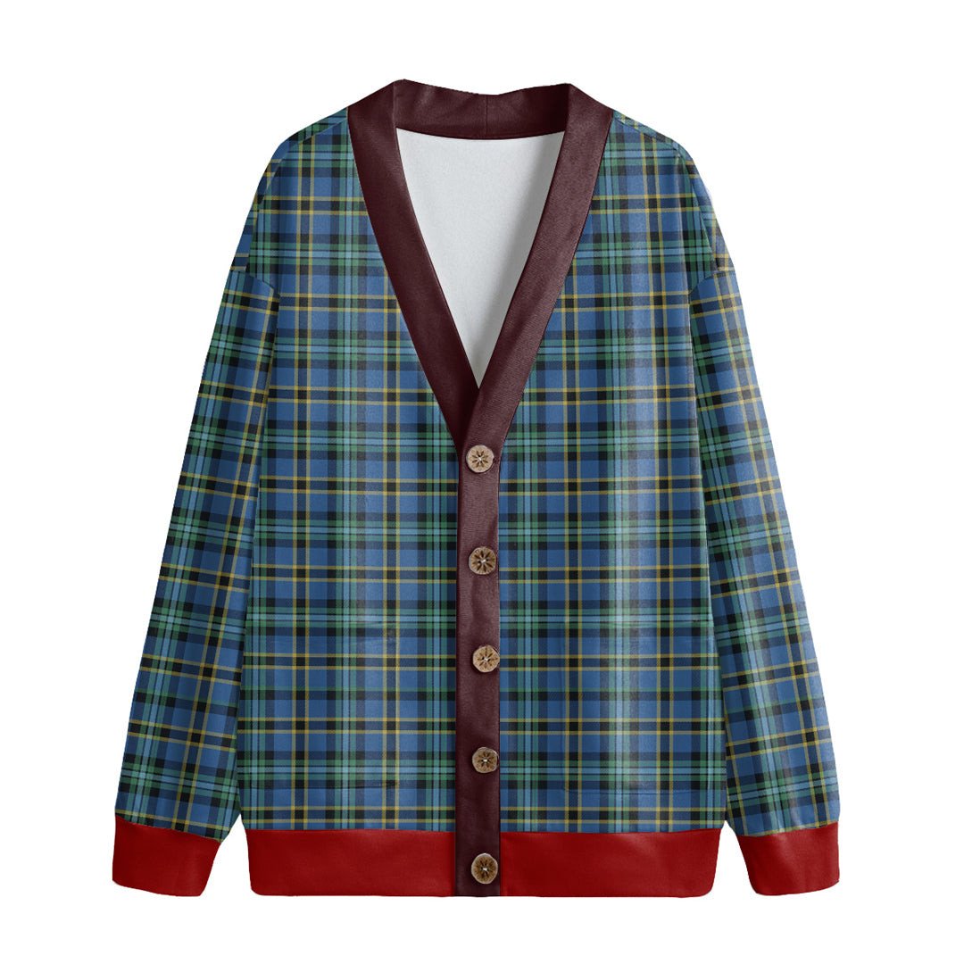 Weir Ancient Tartan Plaid Knitted Fleece Cardigan