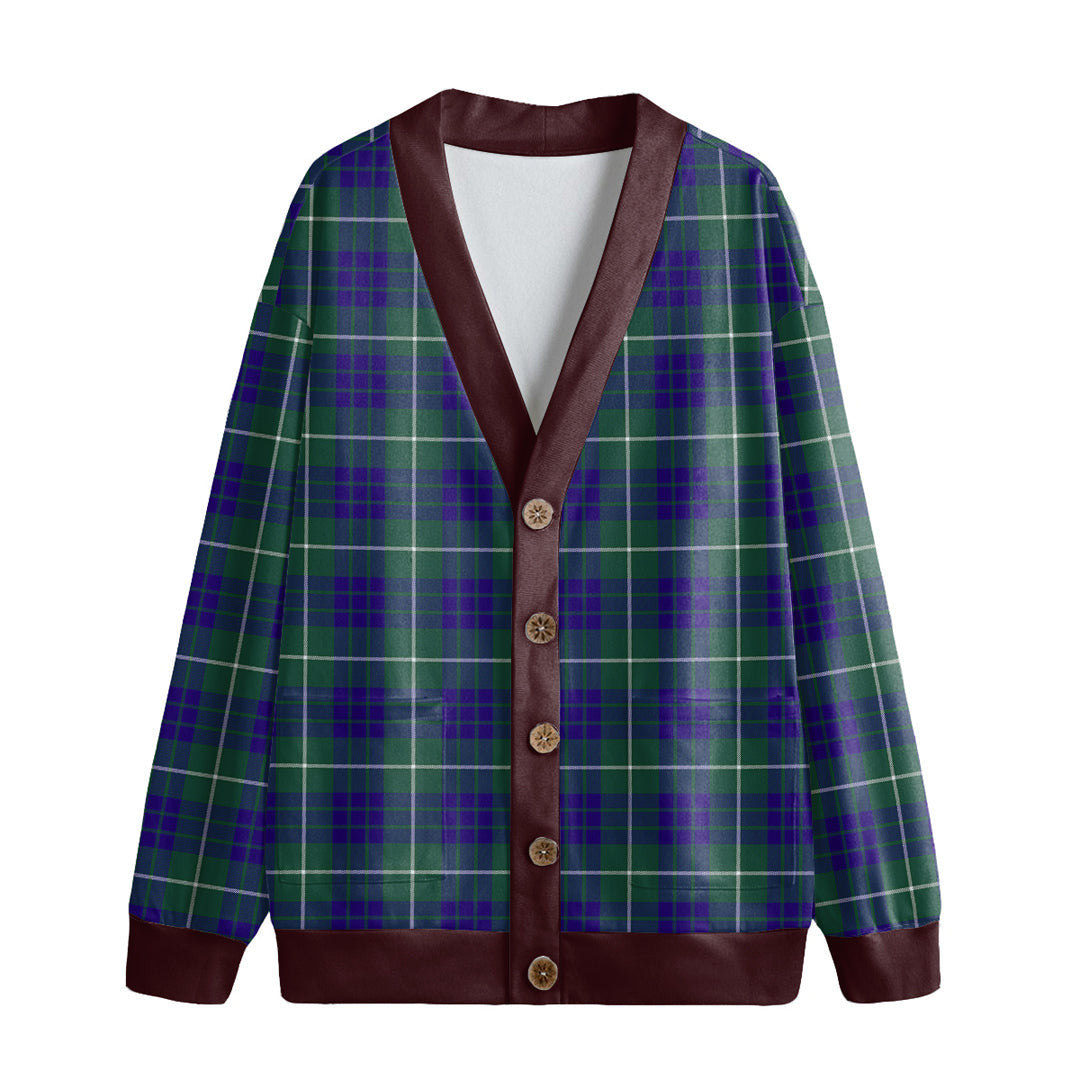 Hamilton Hunting Modern Tartan Plaid Knitted Fleece Cardigan