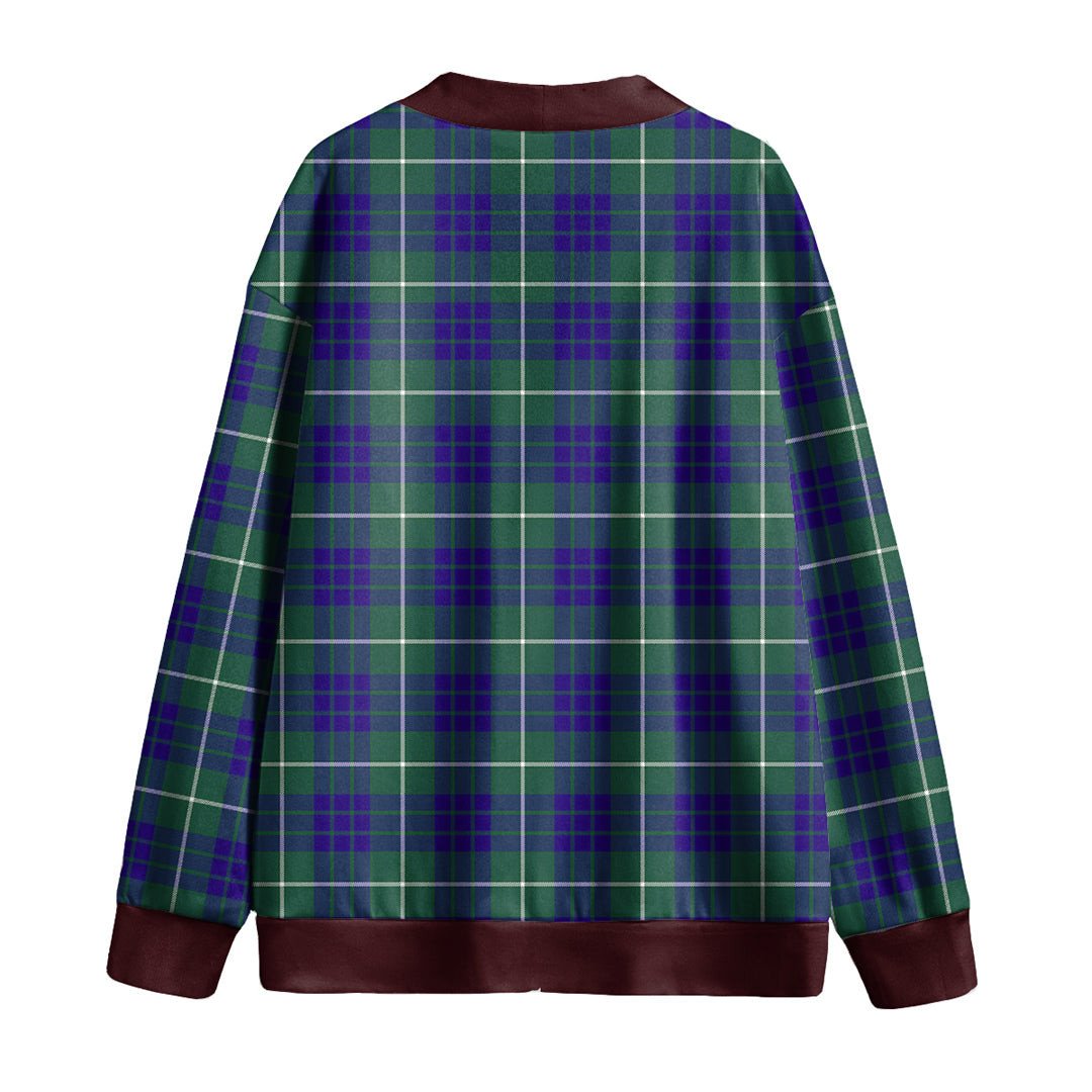 Hamilton Hunting Modern Tartan Plaid Knitted Fleece Cardigan