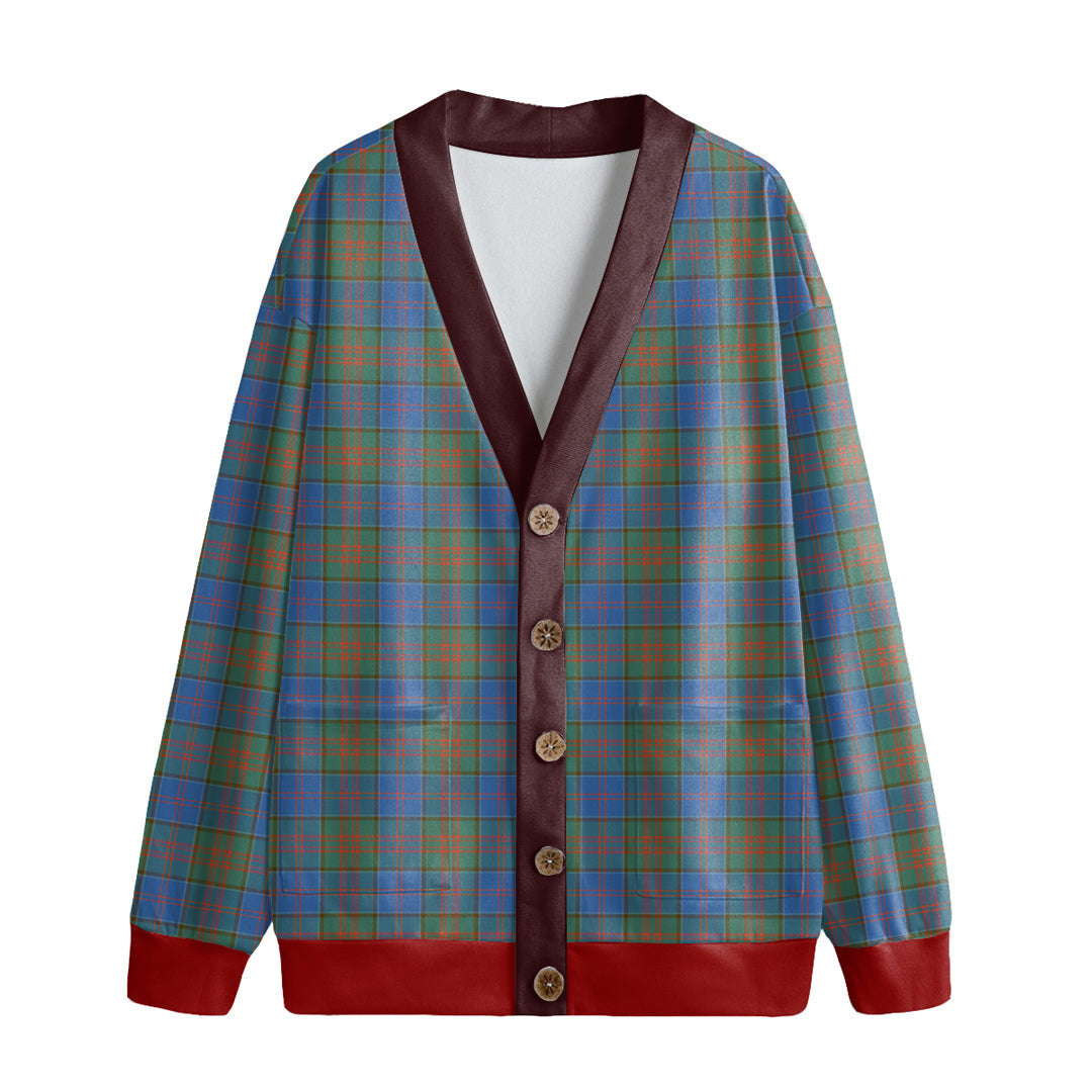 Stewart of Appin Hunting Ancient Tartan Plaid Knitted Fleece Cardigan