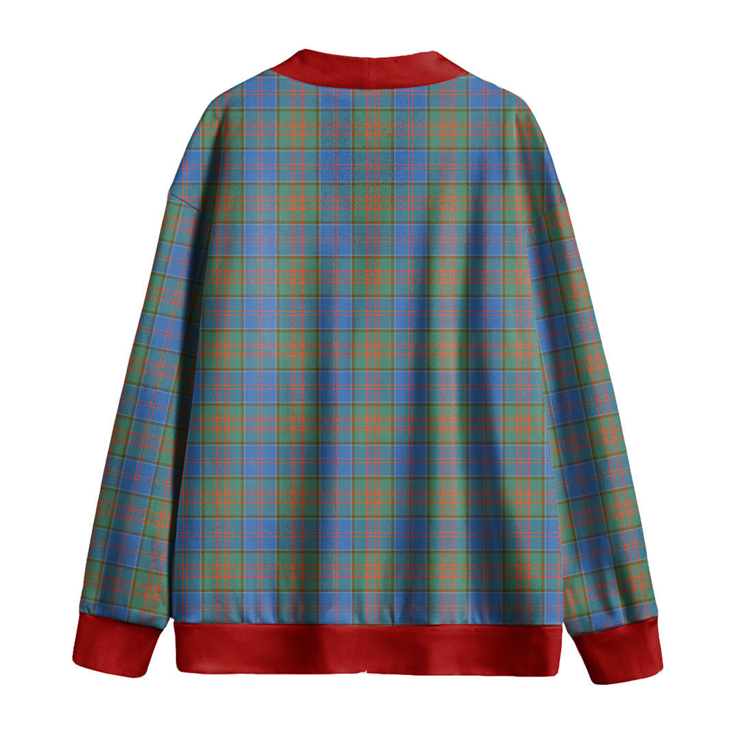 Stewart of Appin Hunting Ancient Tartan Plaid Knitted Fleece Cardigan