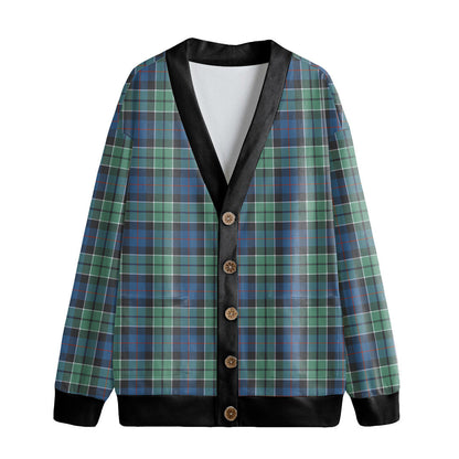 Leslie Hunting Ancient Tartan Plaid Knitted Fleece Cardigan