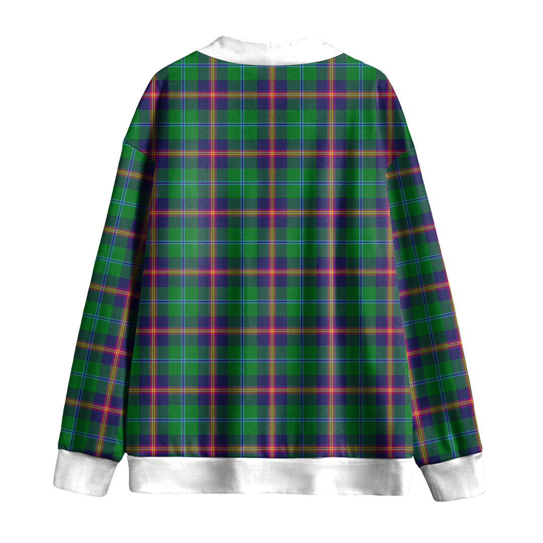 Young Modern Tartan Plaid Knitted Fleece Cardigan