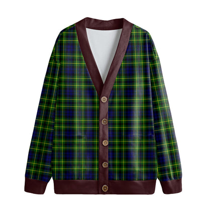 Campbell of Breadalbane Modern Tartan Plaid Knitted Fleece Cardigan