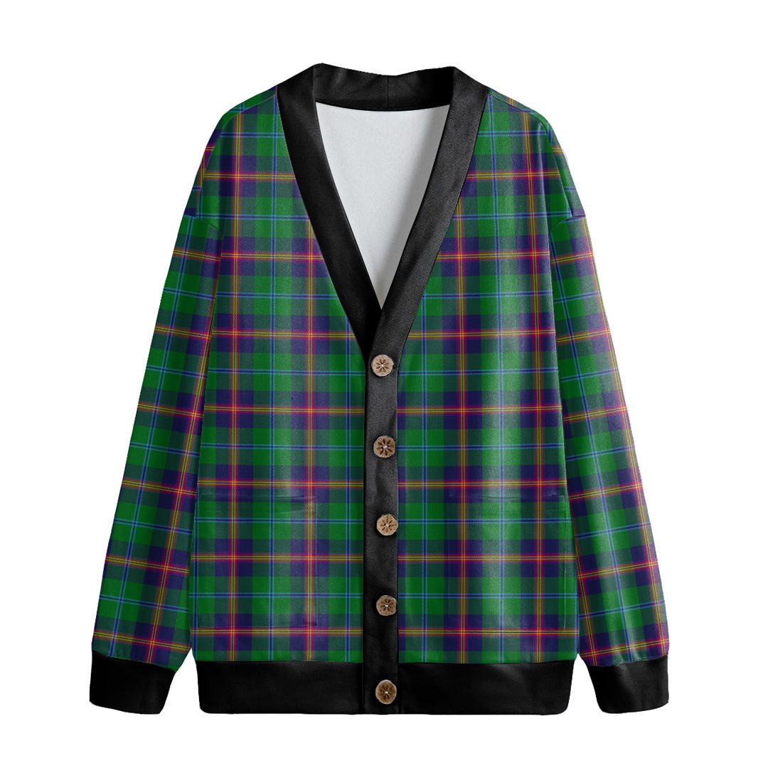 Young Modern Tartan Plaid Knitted Fleece Cardigan