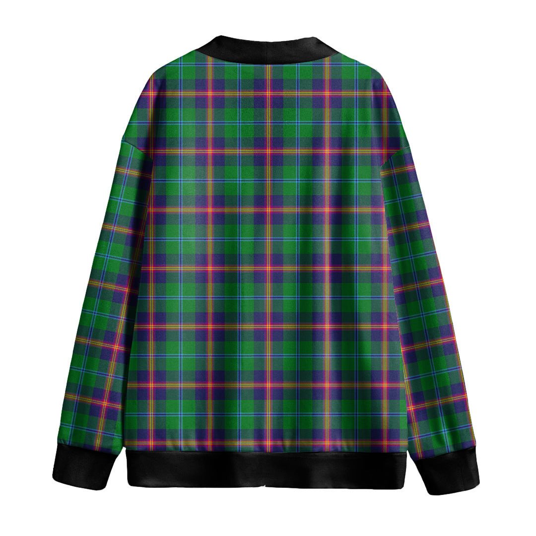 Young Modern Tartan Plaid Knitted Fleece Cardigan