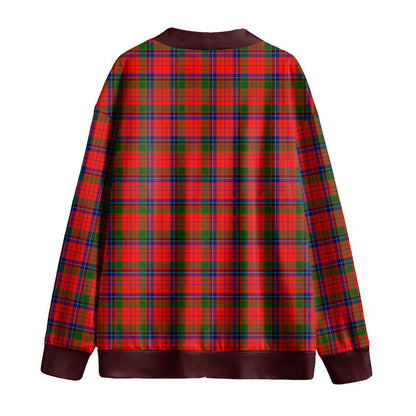 Nicolson Modern Tartan Plaid Knitted Fleece Cardigan