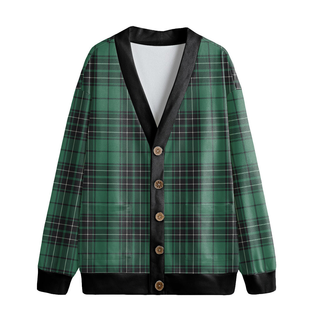 MacLean Hunting Ancient Tartan Plaid Knitted Fleece Cardigan